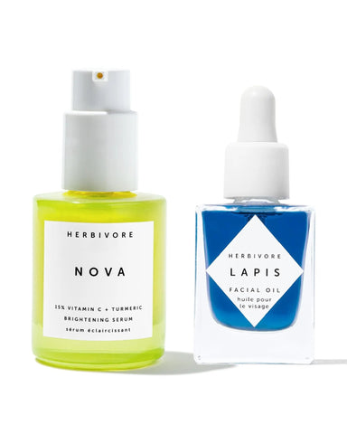 CLEARLY BRIGHT DUO Nova Vitamin C Serum + Lapis Face Oil - Raintree Organics