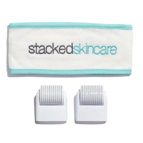 Microneedling Tool Roller Head Replacements (Pack of 2) + Spa Headband Stack StackedSkincare